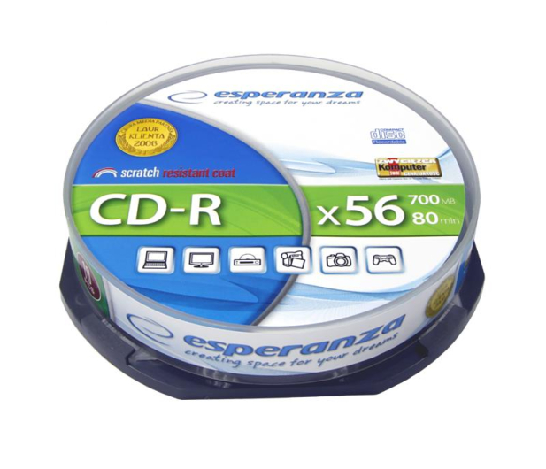 ESPERANZA CD-R 700MB/80MIN 52xSpeed (Cake 10szt) - 2162 - zdjęcie